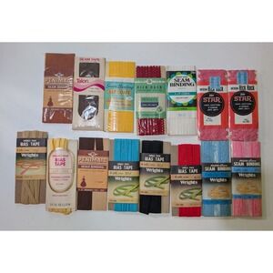 Vintage Sewing Notions Lot Wrights J&P Coats Seam Binding Bias Tape Rick Rack